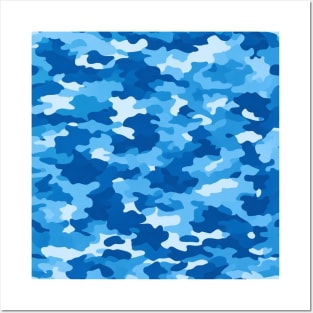 SKY BLUE CAMO DESIGN, PASTEL COLOR Posters and Art